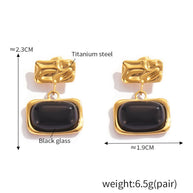 Square Glass Stud Earrings