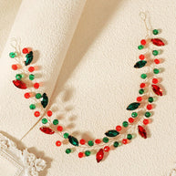 Christmas Headband | Red Green Rhinestone Party Hairband