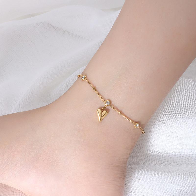 CZ Bracelet With Heart Charm