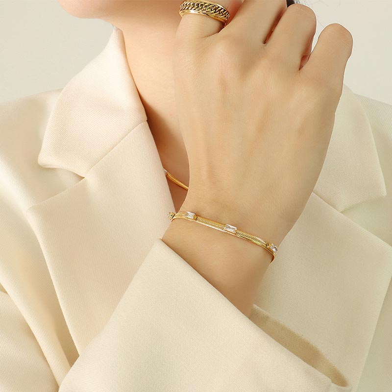 CZ Snake Chain Bracelet