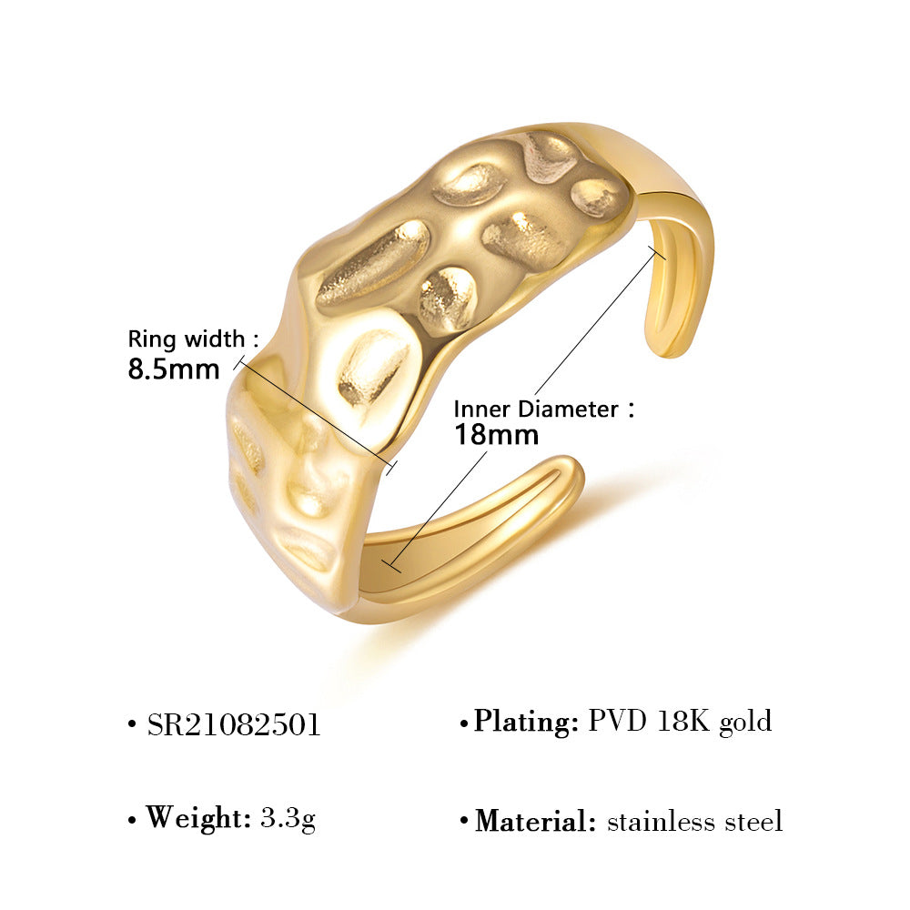 Wide Textured Open Ring JSR21082501G