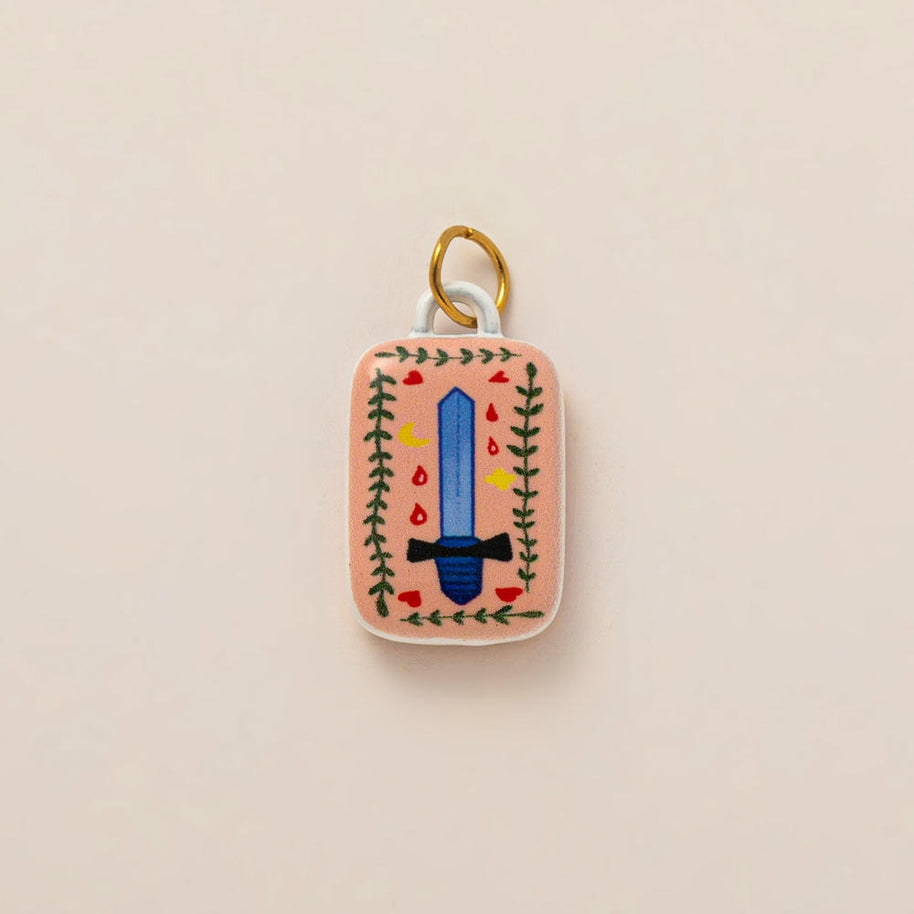 European Cartoon Sea Grass Enamel Pendant 18K Gold Plated