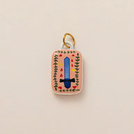European Cartoon Sea Grass Enamel Pendant 18K Gold Plated