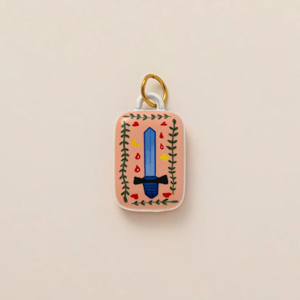 European Cartoon Sea Grass Enamel Pendant 18K Gold Plated