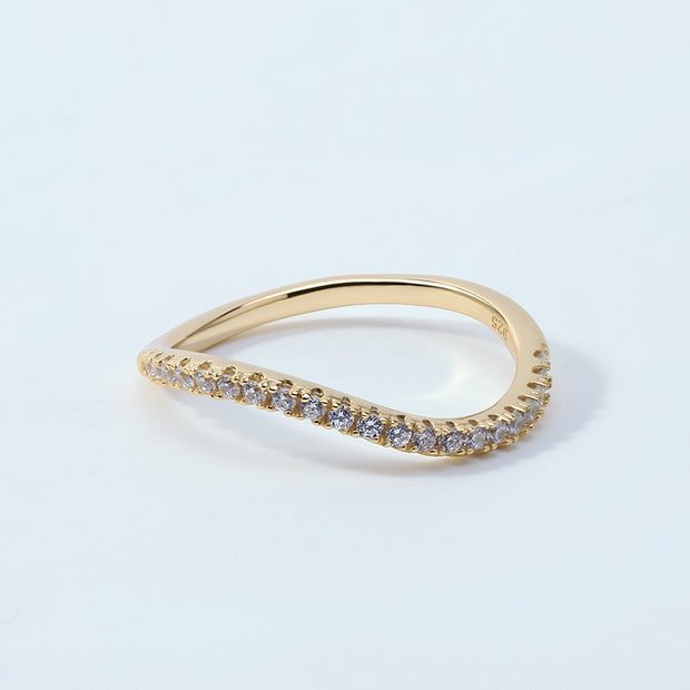 Pave Slim Wave Ring JX0078