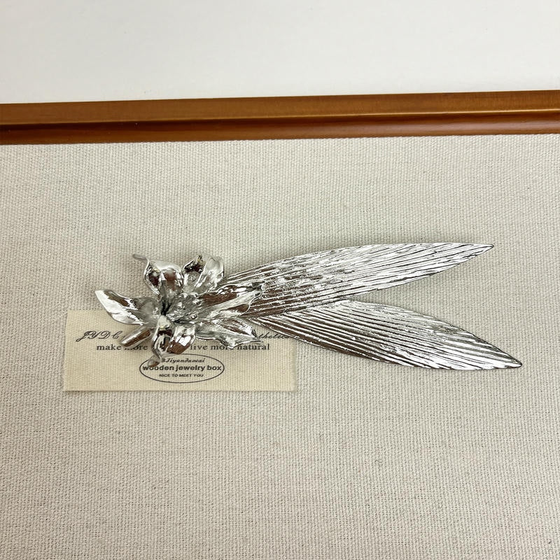 Oversized Iris Brooch | Metal Leaf Statement Pin for Coats