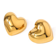 Puffs Heart Stud Earring JSE010184