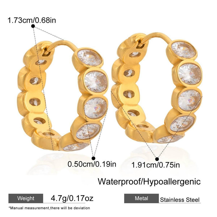 Zircon Drop Earrings | 18K Gold Plated | Stainless Steel