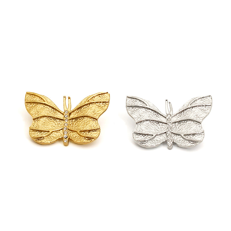 Stainless Steel Butterfly Brooch | Elegant Pin for Women