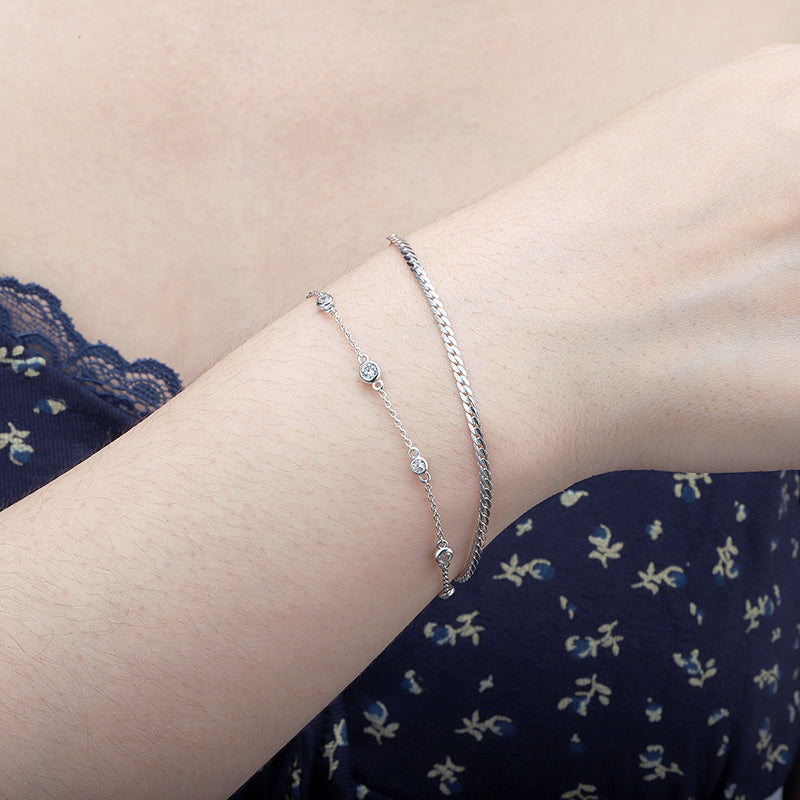 CZ Station Bracelet