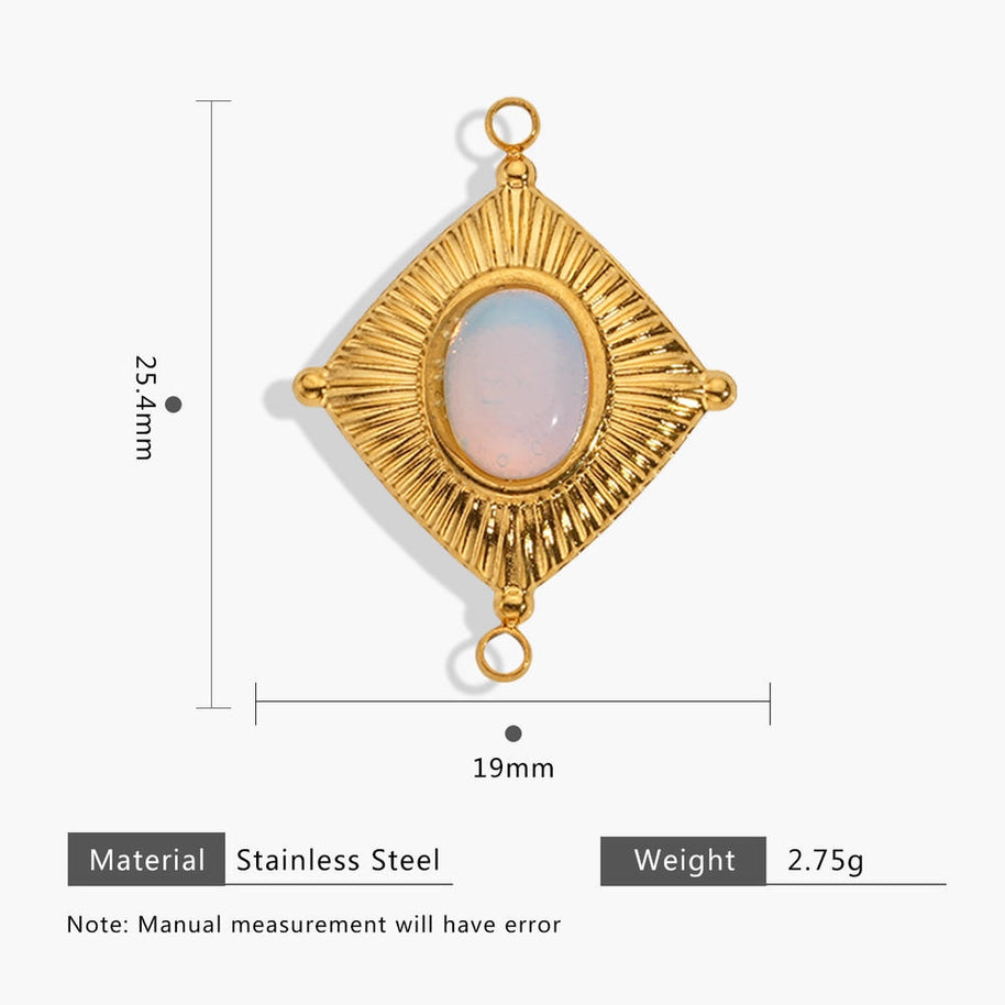 European Vintage Tiger Eye Pendant Earring Charm 18K Gold