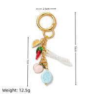 Copper 18K Gold Plated DIY Trendy Keychains Bag Charm