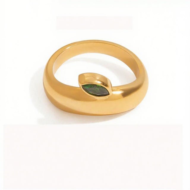 Green CZ Dome Ring