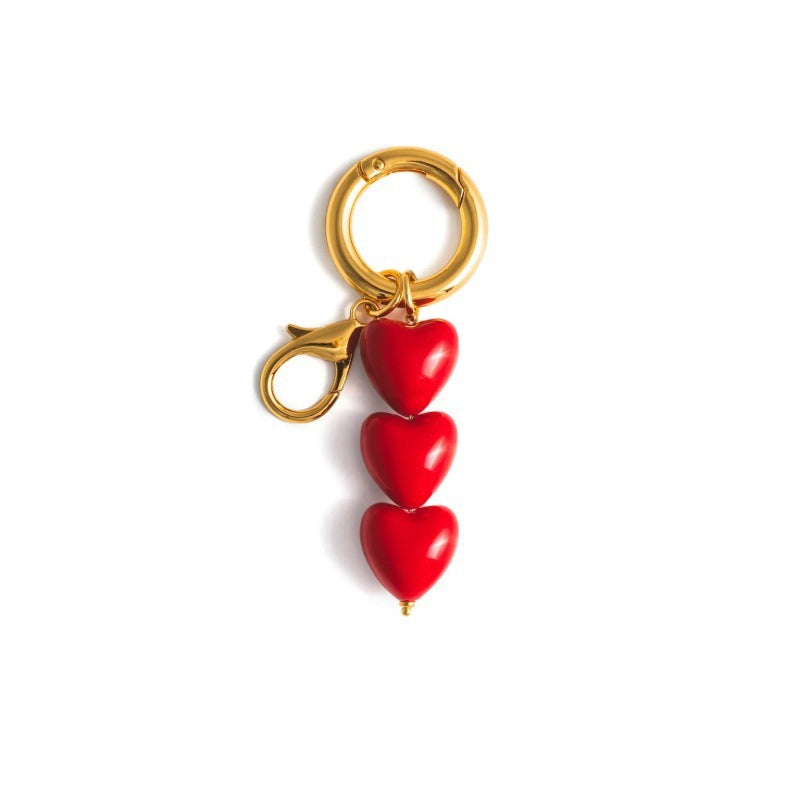 Lucky Heart Evil Eye Braided Rope Keychain Charm Accessories
