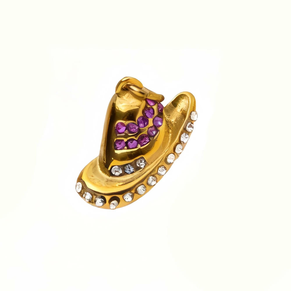 Stainless Steel Cowboy Hat Boot Horseshoe DIY Pendant 18K