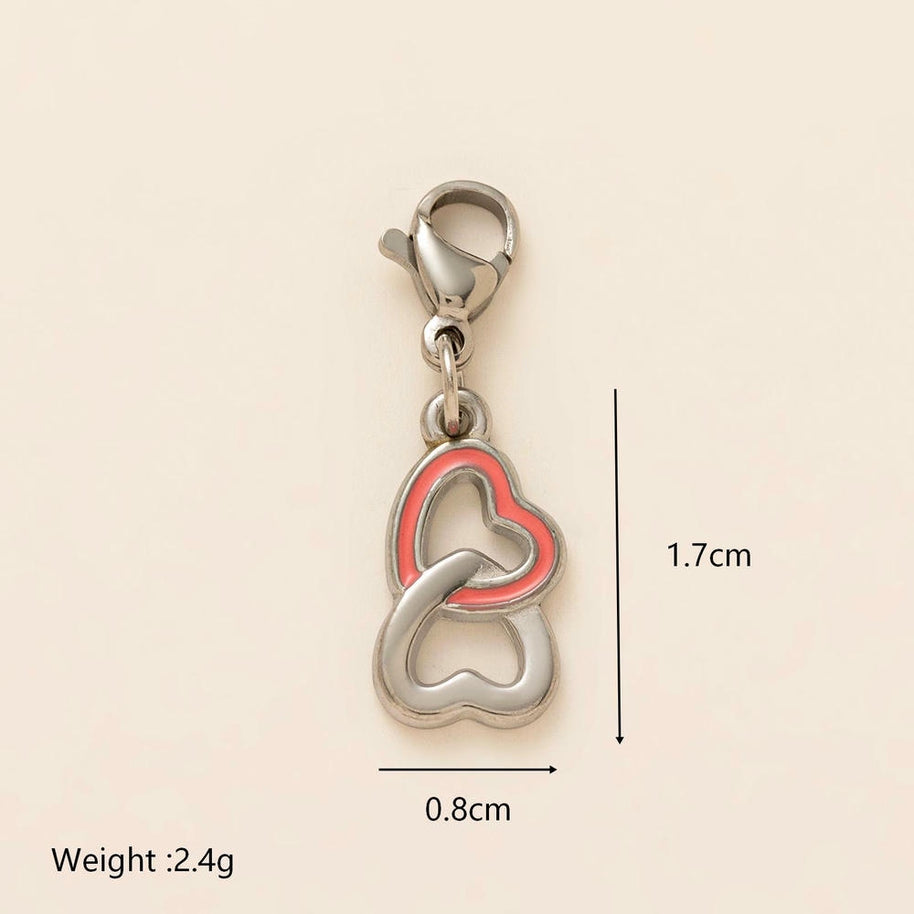 Pink Heart Lock DIY Shoe Charm 18K Gold Steel JX26041249GK