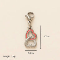 Pink Heart Lock DIY Shoe Charm 18K Gold Steel JX26041249GK