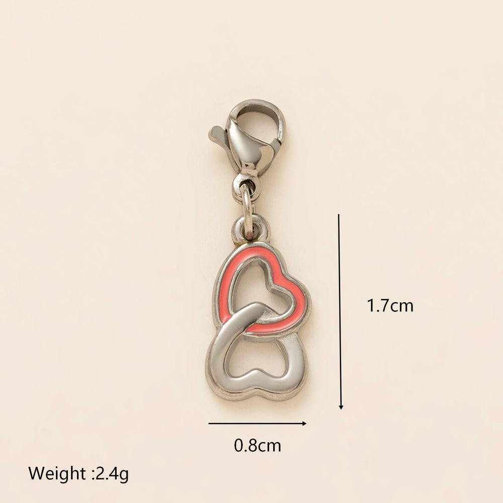 Pink Heart Lock DIY Shoe Charm 18K Gold Steel JX26041249GK