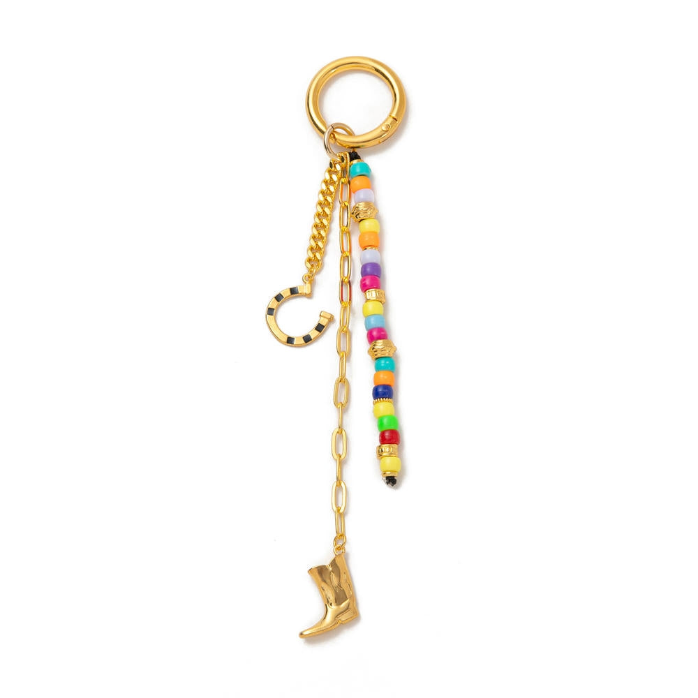 Whimsical Summer Braided Rope Enamel Keychain Bag Charm