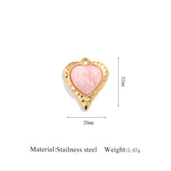 Luxury Style Heart Earrings Pendant Steel 18K Gold Plated