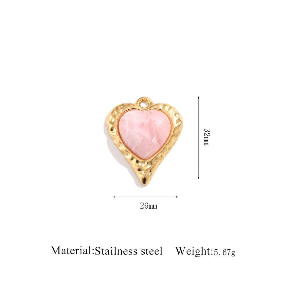 Luxury Style Heart Earrings Pendant Steel 18K Gold Plated