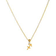 12 Zodiac Sign Charm Pendant Steel 18K Gold Tarnish Resistant