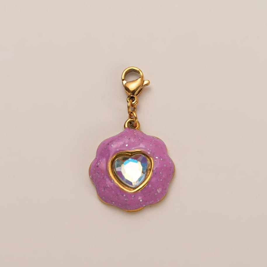Waterproof Steel Colorful Heart Cartoon Pendant Bag Charm