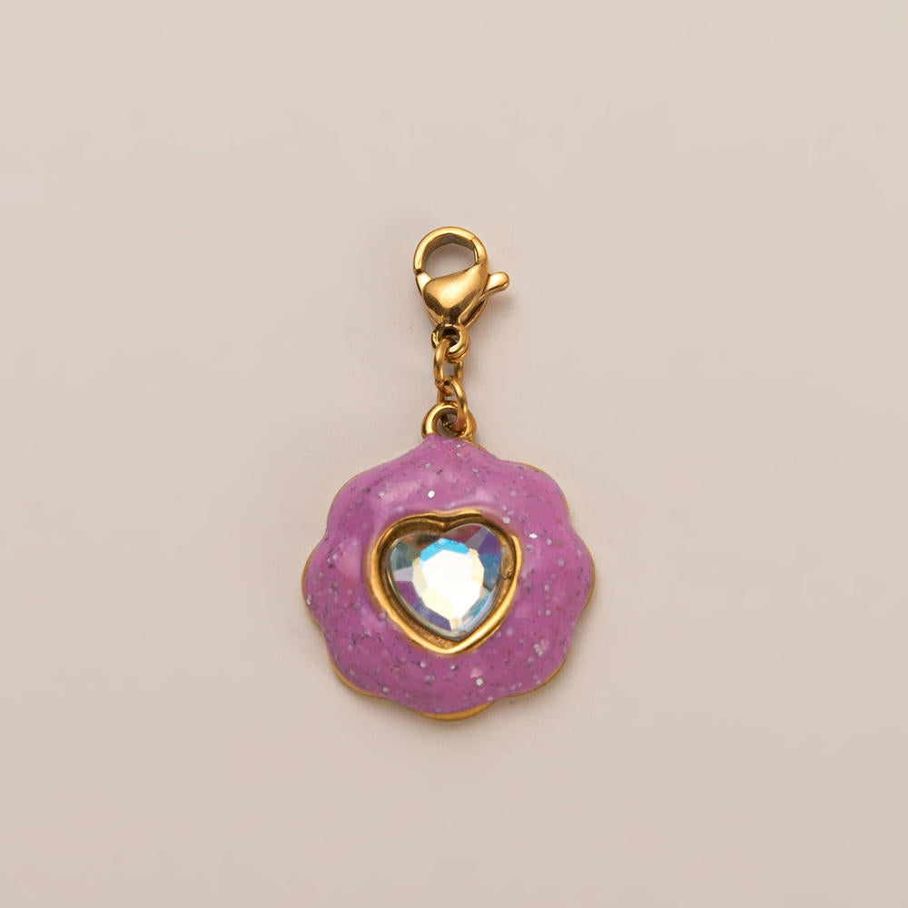 Waterproof Steel Colorful Heart Cartoon Pendant Bag Charm
