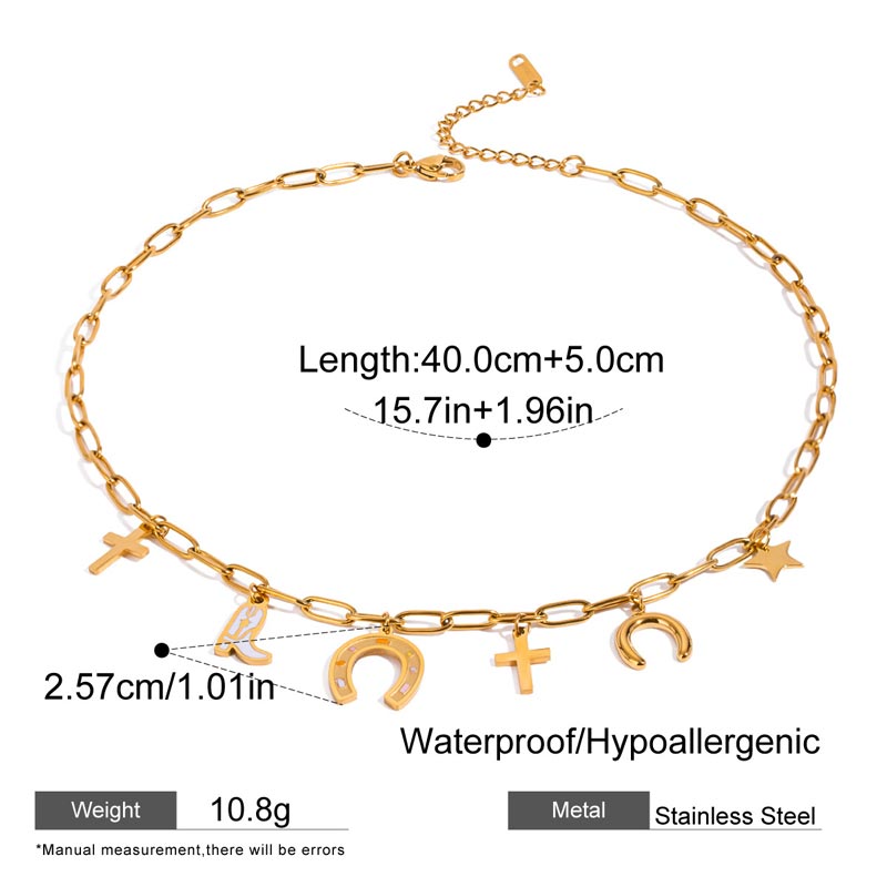 Multiple Charm Necklace Chain