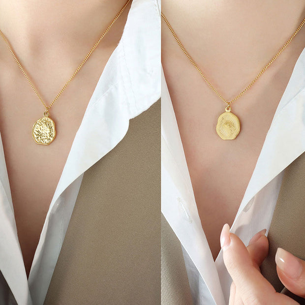 Textured Heart Pendant Necklace