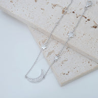 Sterling Silver Moon And Star Bracelet