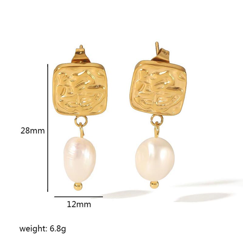 Textured Pearl Drop Earring