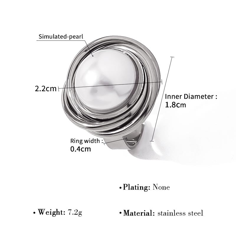 Pearl Ribbed Open Ring JSR020047