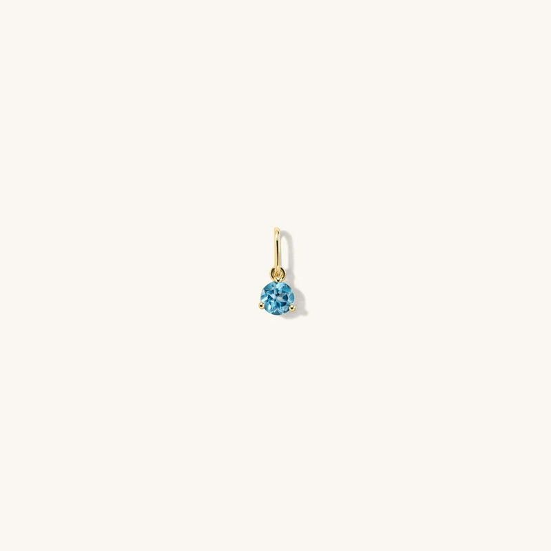 4mm Swiss Blue Topaz Birthstone Charm