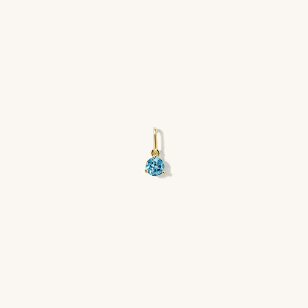 4mm Swiss Blue Topaz Birthstone Charm