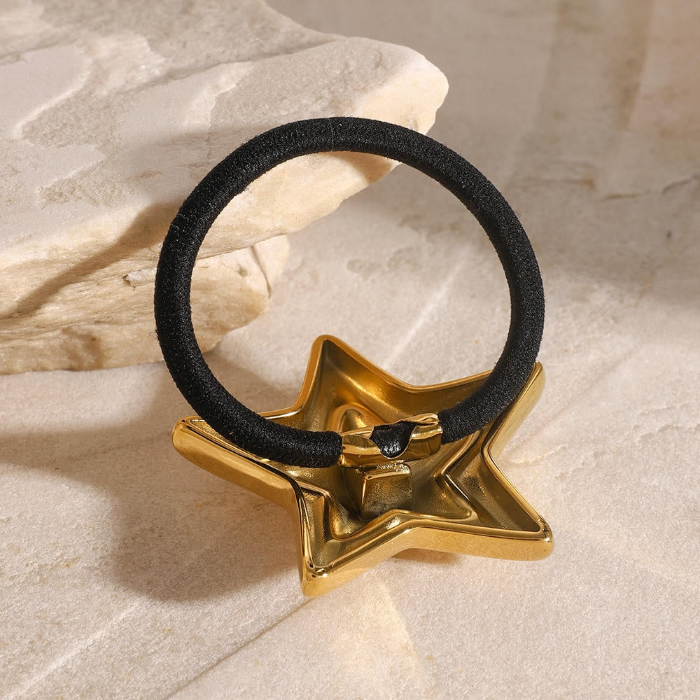 Star Hair Tie Stainless Steel Ponytail Band JXH2408014