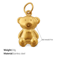 Cute Animal Charm Set Steel 18K Gold Plated DIY Versatile