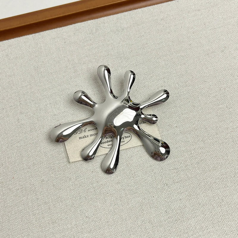Firework Brooch | Polished Metal Statement Pin for Blazers