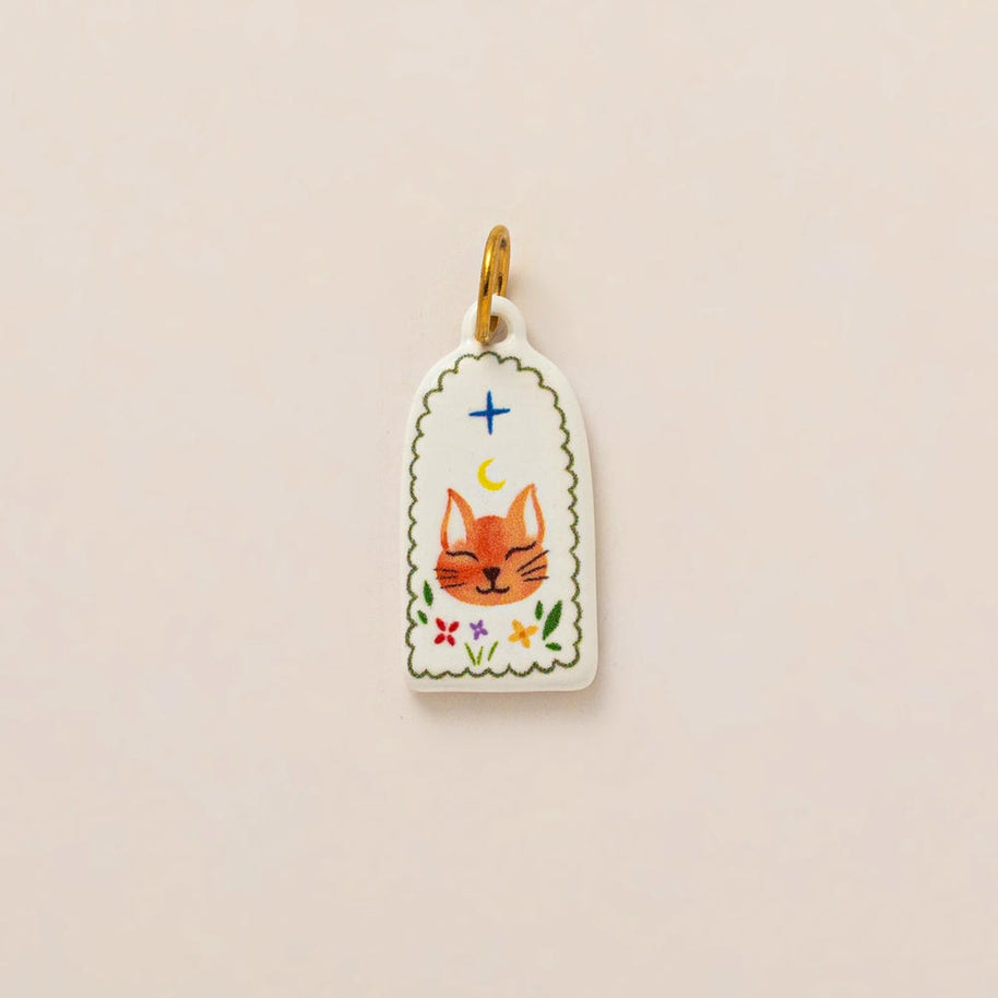 European Cartoon Sea Grass Enamel Pendant 18K Gold Plated