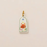 European Cartoon Sea Grass Enamel Pendant 18K Gold Plated
