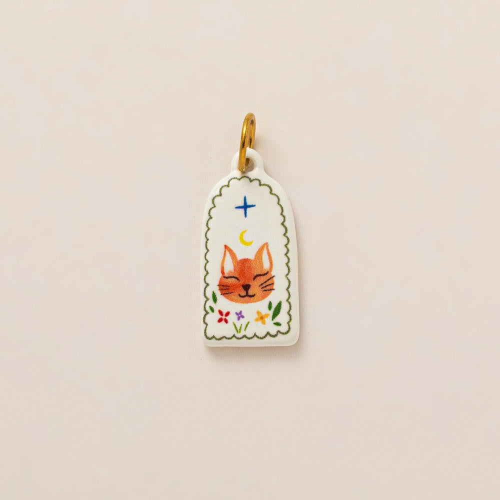 European Cartoon Sea Grass Enamel Pendant 18K Gold Plated