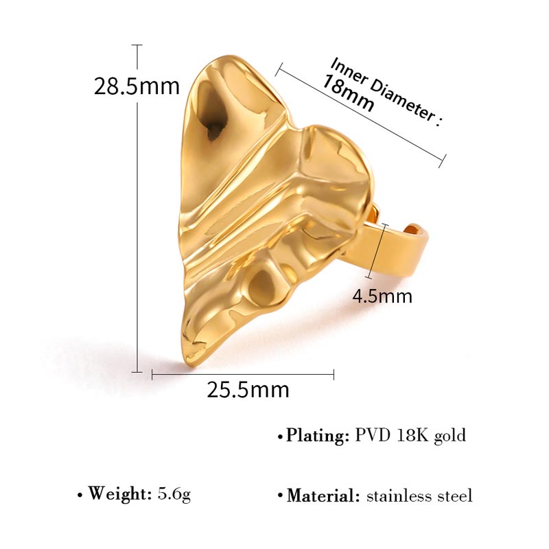 Textured Heart Open Ring JSR020014