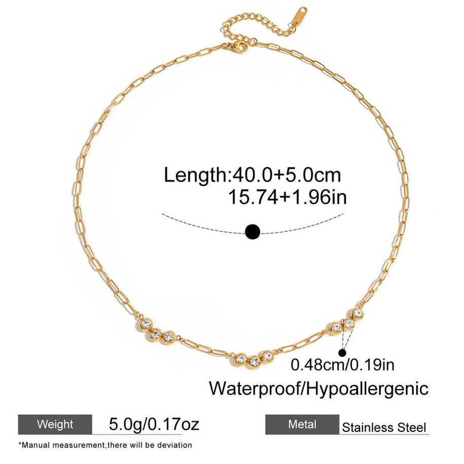 Zircon Pendant Necklace | Collarbone Chain | Stainless Steel