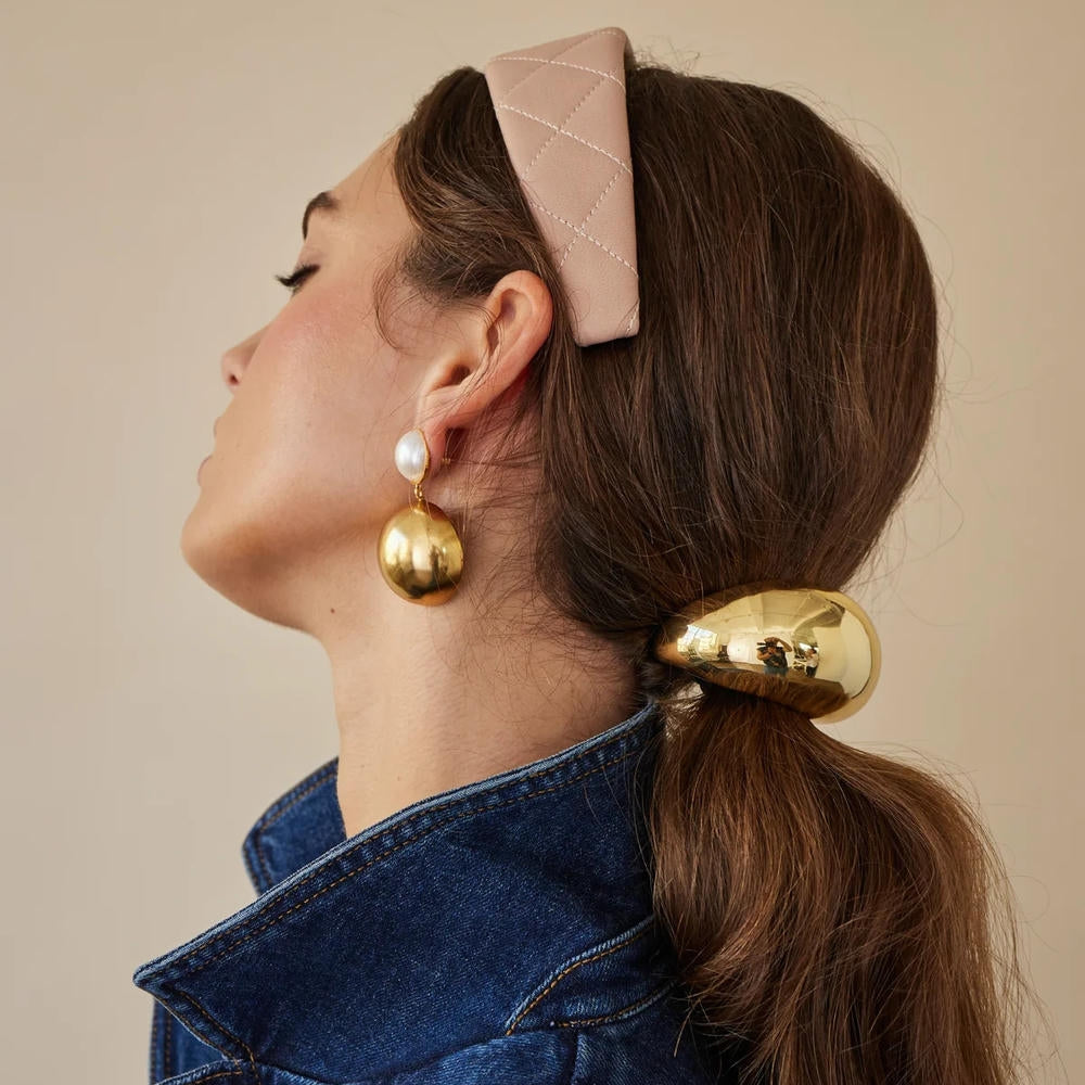 Metal Hair Tie Ponytail Holder Elastic JXH2403001