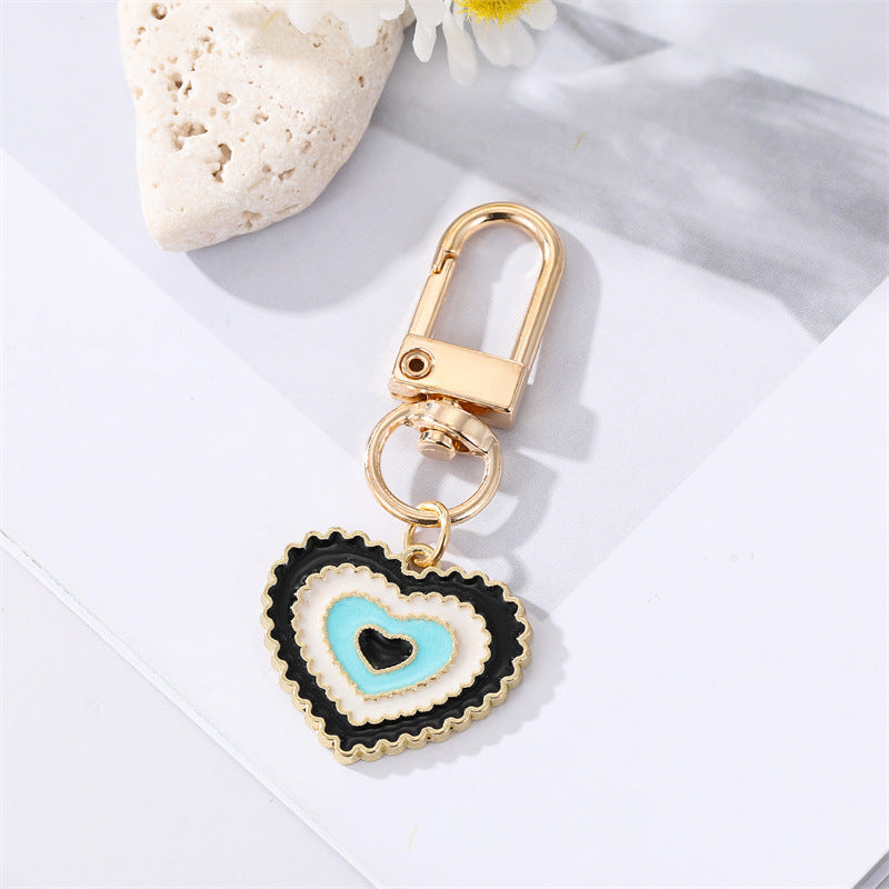 Evil Eye Keychain | Colorful Drop Charm | Heart Shape
