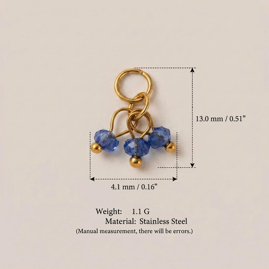 Vintage Gemstone Crystal Stainless Steel DIY Pendants Charm