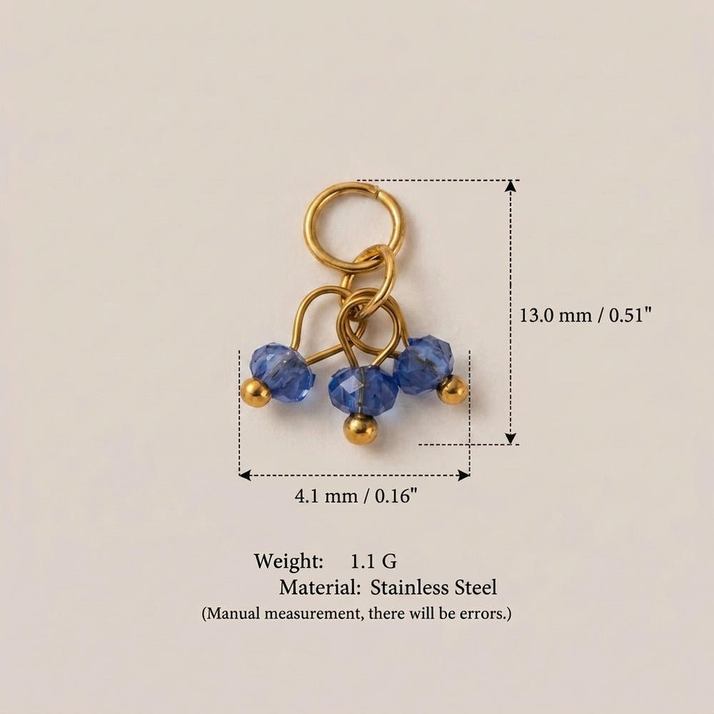 Vintage Gemstone Crystal Stainless Steel DIY Pendants Charm