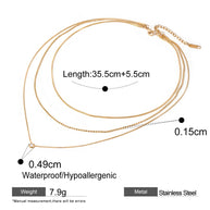 Gold Plated Multi Strand Chain Necklace