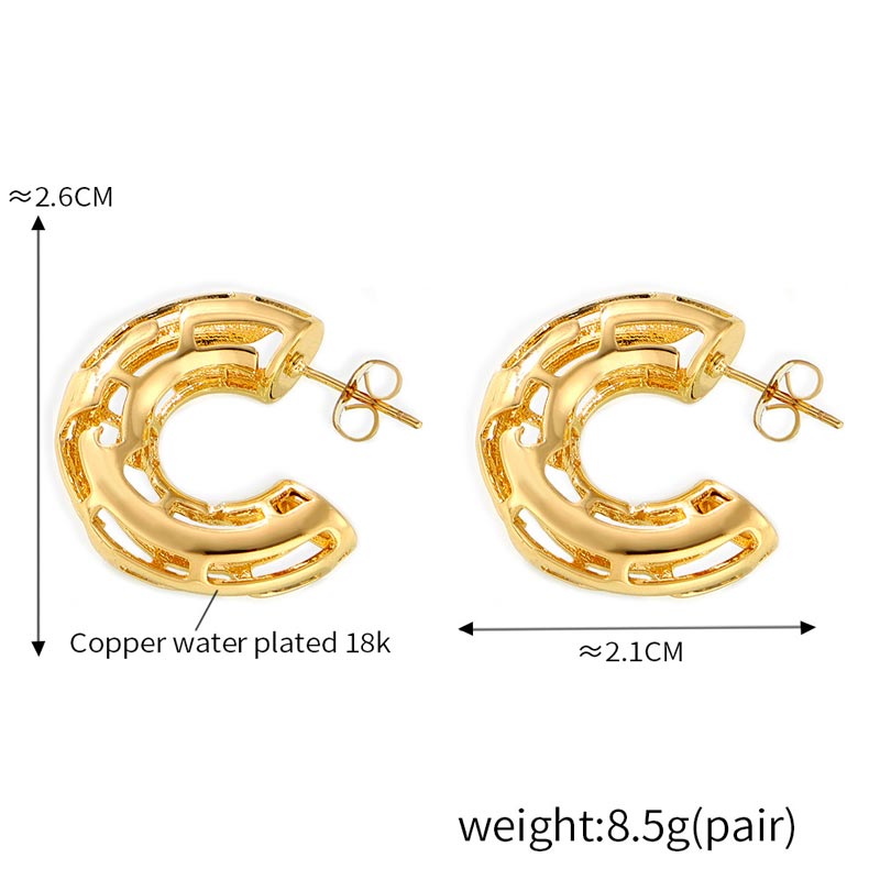 Hollow C Shape Earring