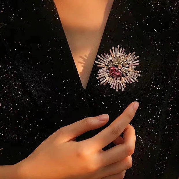 Fireworks Brooch | Gemstone Sparkle Pin | Evening Party